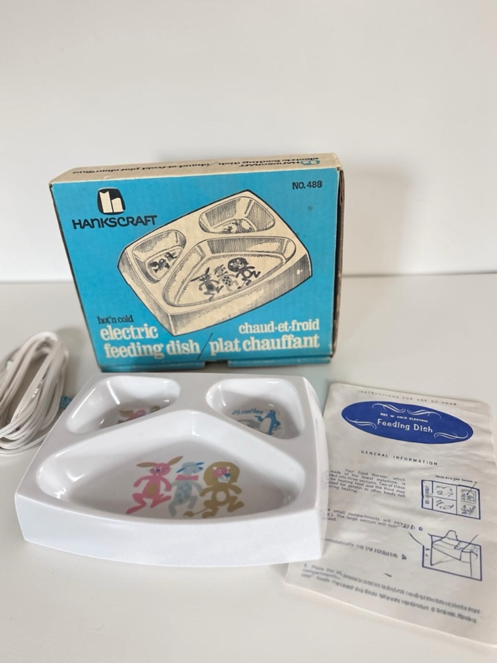 Vintage Hankscraft Electric Feeding Dish 488 Baby Warmer Gift Set